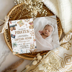 Pirate Captain Kevin Photo Birthday Invite