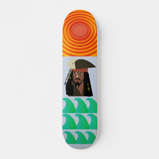 PIRATE CAPTAIN Skateboard, 7¾" Deck Skateboard (Front)