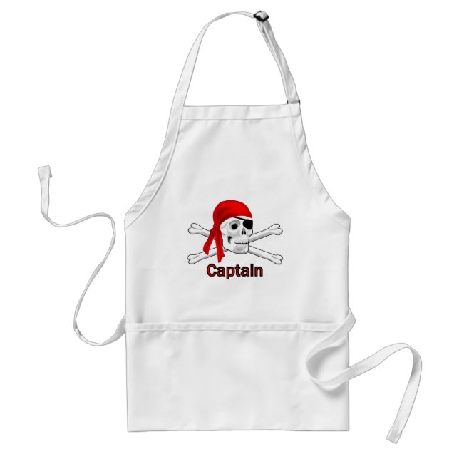 Pirate Captain Skull and Bones Apron (Front)