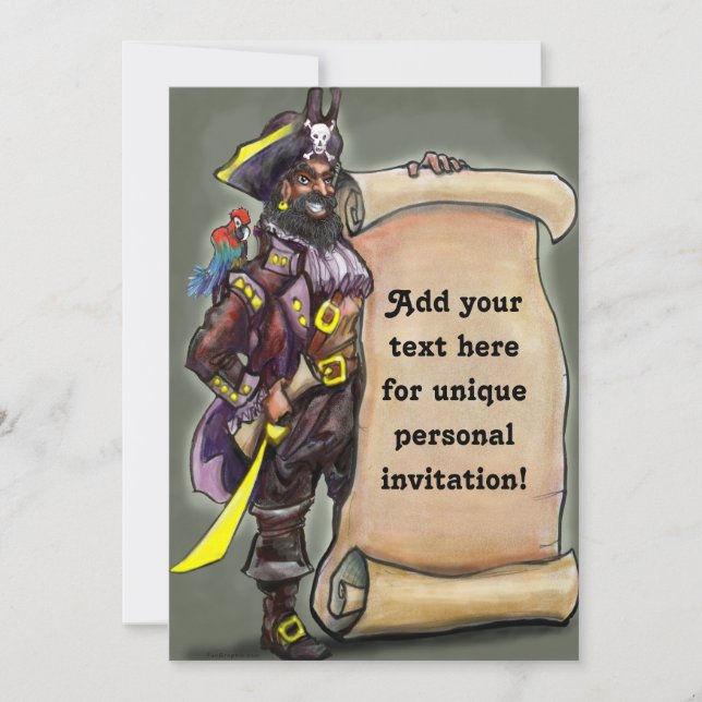 Pirate Captain with CUSTOM Invitation (Front)