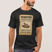 Pirate Capybara Wanted Poster Capybara For Kids T-Shirt