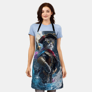 Pirate Cat Adventures: Photorealistic Masterpiece Apron