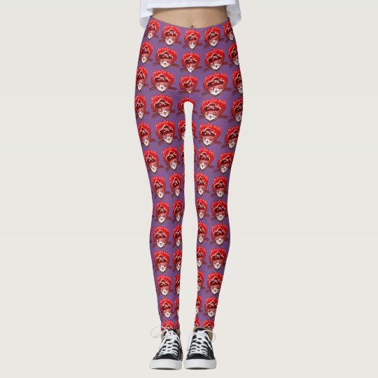 pirate cat cartoon style funny illustration leggings