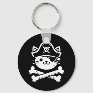 Pirate Cat Crossbones Cat Lover Cats Kitten Owner  Keychain