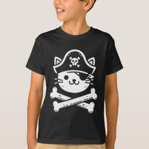 Pirate Cat Crossbones Cat Lover Cats Kitten Owner  T-Shirt