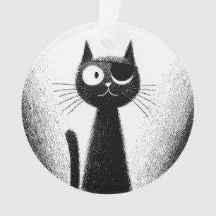 Pirate Cat – Cute Minimal Cat Art Ornament