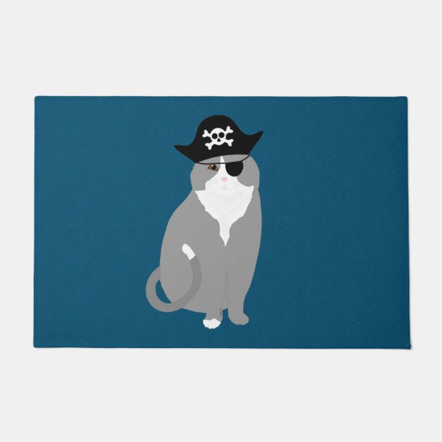 Pirate Cat Doormat (Front)