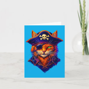Pirate Cat Funny Halloween Kitten Costume For Ages Card
