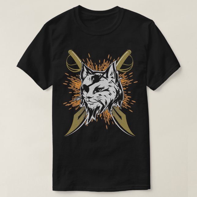 Pirate Cat Gift For Kids T-Shirt (Design Front)