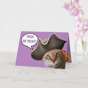 Pirate Cat Happy Halloween Card