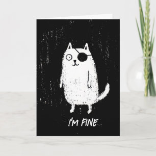 Pirate Cat – Minimal Funny Cat Art Card