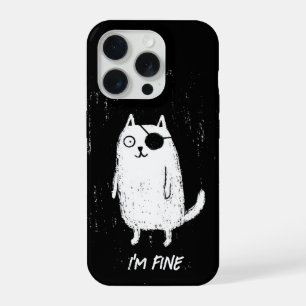 Pirate Cat – Minimal Funny Cat Art iPhone 15 Pro Case