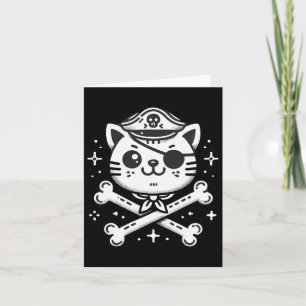Pirate Cat Pirate Crew Birthday Party Matching  Card