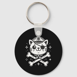 Pirate Cat Pirate Crew Birthday Party Matching Keychain