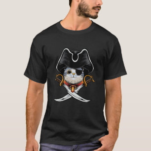 Pirate Cat Pirate   Jolly Roger Cat Kitten T-Shirt
