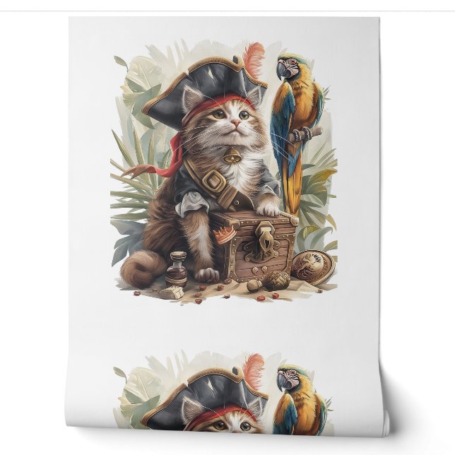 Pirate Cat Treasure Wallpaper (Unrolling)