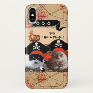 PIRATE CATS ANTIQUE PIRATES TREASURE MAPS AND FLAG Case-Mate iPhone CASE