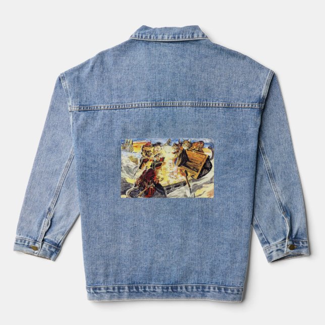 Pirate 🏴‍☠️ Cats 🐈  Denim Jacket (Back)