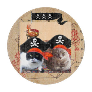 PIRATE CATS ,Talk like a Pirate Day Cutting Board
