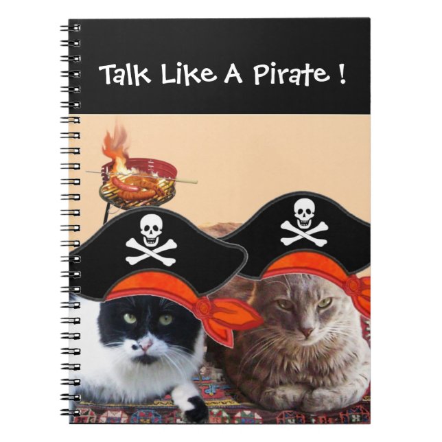 PIRATE CATS ,Talk like a Pirate Day Notebook (Front)