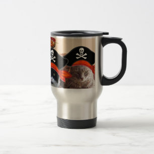 PIRATE CATS ,Talk like a Pirate Day Travel Mug