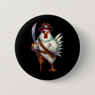 Pirate Chicken Funny Halloween Costume for Men 2 Inch Round Button