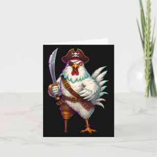Pirate Chicken Funny Halloween Costume for Men Card