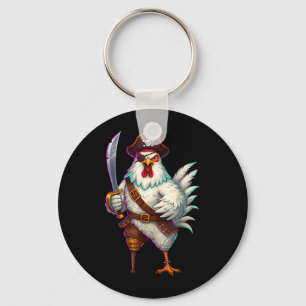 Pirate Chicken Funny Halloween Costume for Men Keychain