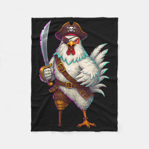 Pirate Chicken Funny Halloween Costume For Men Wom Fleece Blanket