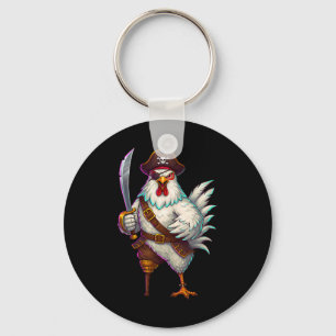 Pirate Chicken Funny Halloween Costume For Men Wom Keychain