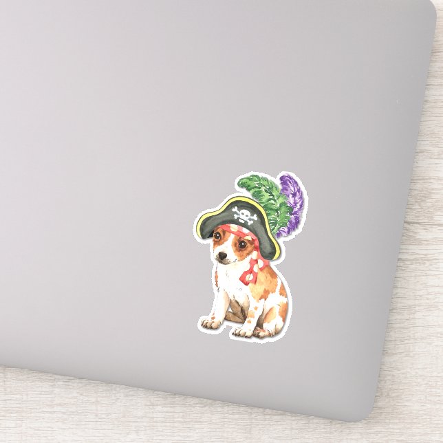 Pirate Chihuahua Vinyl Sticker (Detail)