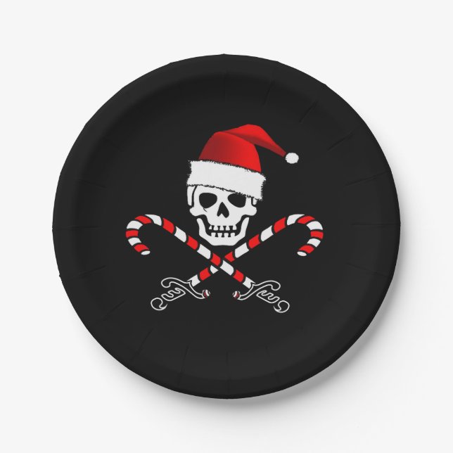 Pirate Christmas Party Paper Plate (Front)
