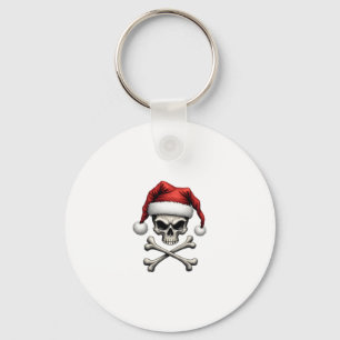 Pirate Christmas Skull & Crossbones Santa Hat. Got Keychain