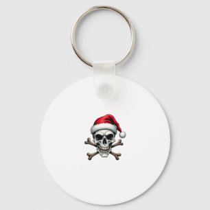 Pirate Christmas Skull & Crossbones Santa Hat. Got Keychain