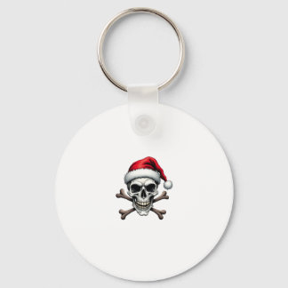 Pirate Christmas Skull & Crossbones Santa Hat. Got Keychain