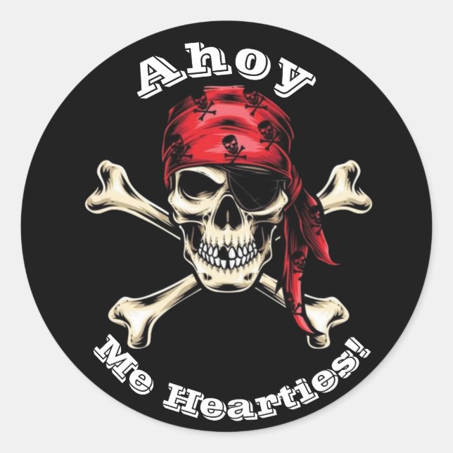 pirate classic round sticker (Front)
