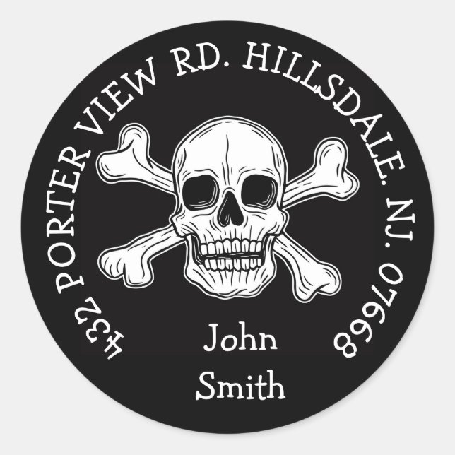 pirate classic round sticker (Front)