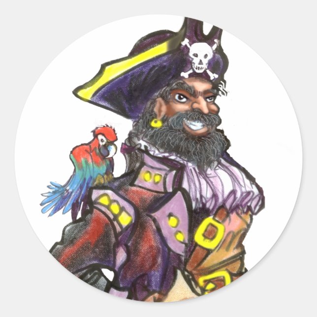 Pirate Classic Round Sticker (Front)