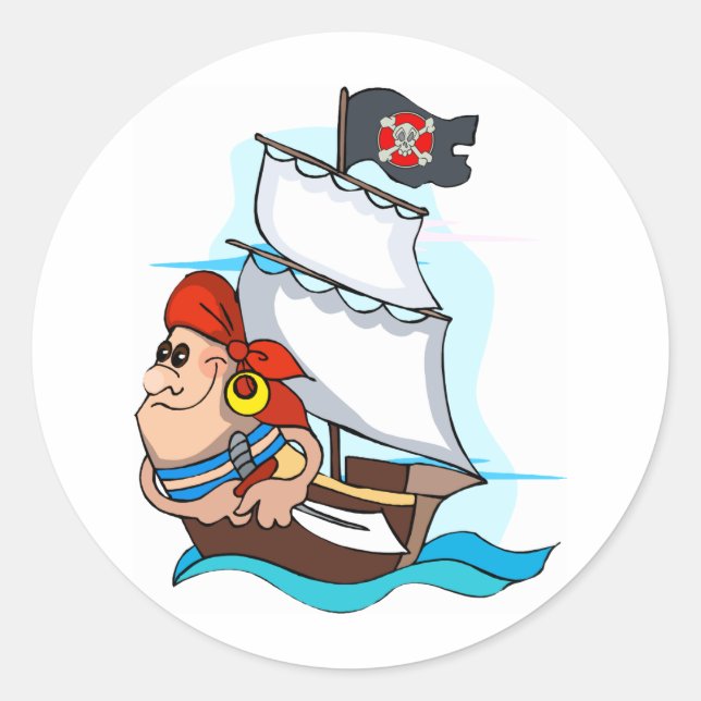 Pirate Classic Round Sticker (Front)