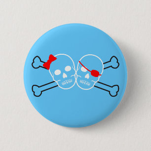 pirate couple 2 inch round button
