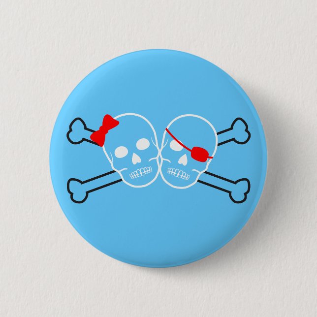 pirate couple 2 inch round button (Front)
