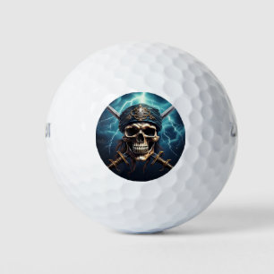 Pirate crâne avec des balles de golf