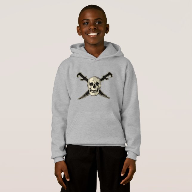 Pirate (Crâne) - Sweat - shirt à capuche de repous (Devant entier)