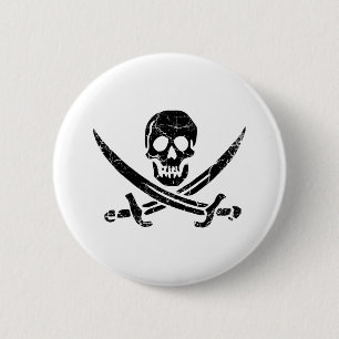 Pirate Cross 2 Inch Round Button