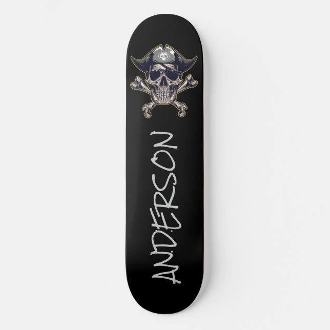 Pirate Cross Bones Personnalisé Skateboard (Recto)