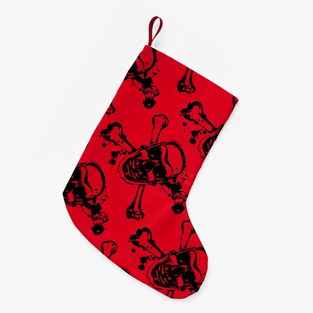 Pirate Cross Bones Small Christmas Stocking (Front (Hanging))