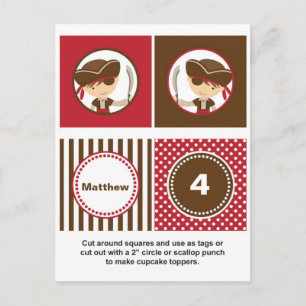 Pirate Cupcake Toppers Postcard