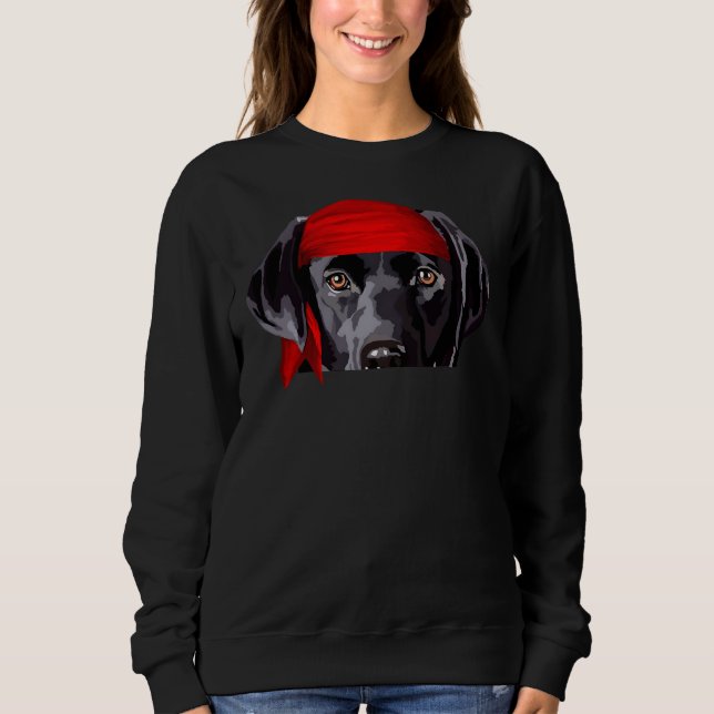 Pirate Curious Black Lab Puppy Sweatshirt (Front)