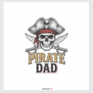 Pirate Dad Skull Sword Vintage Engraving Shirt_1