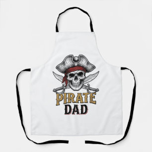 Pirate Dad Skull Sword Vintage Engraving Shirt_1 Apron